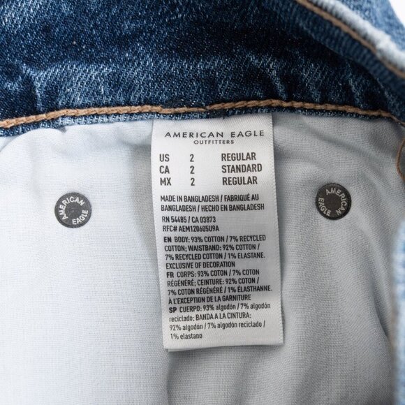 American Eagle Low Rise Baggy Straight Leg Jeans Medium Wash 26 W - Picture 16 of 16